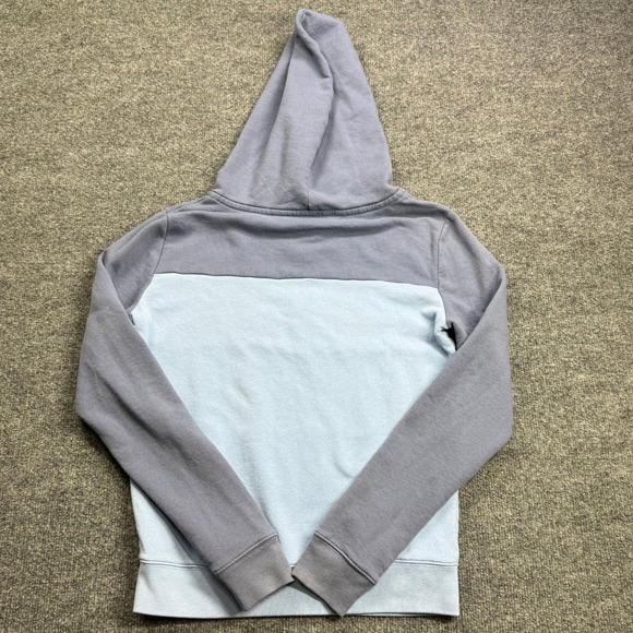 PINK Victoria Secret Quarter Zip Hoodie Womens S Blue Striped Pullover - Picture 3 of 7